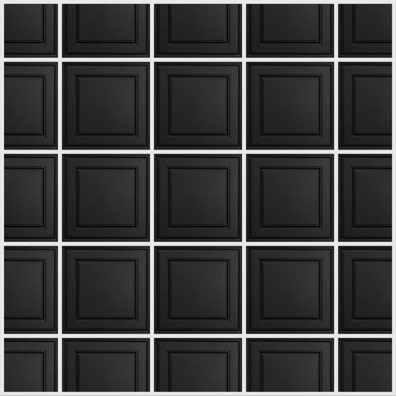Stratford Black Feather-Light Vinyl Ceiling Tiles, 24'' x 24''