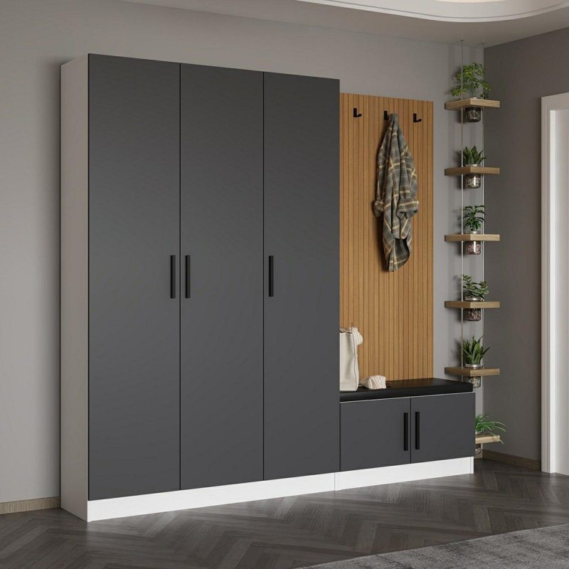 Nichlas Hall Tree 225cm Wide, Anthracite