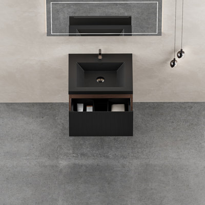 Meuble-lavabo mural flottant avec lavabo
