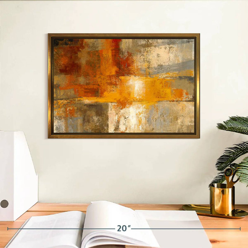 Argent et ambre, Cadre flottant doré, 13 po x 9 po
