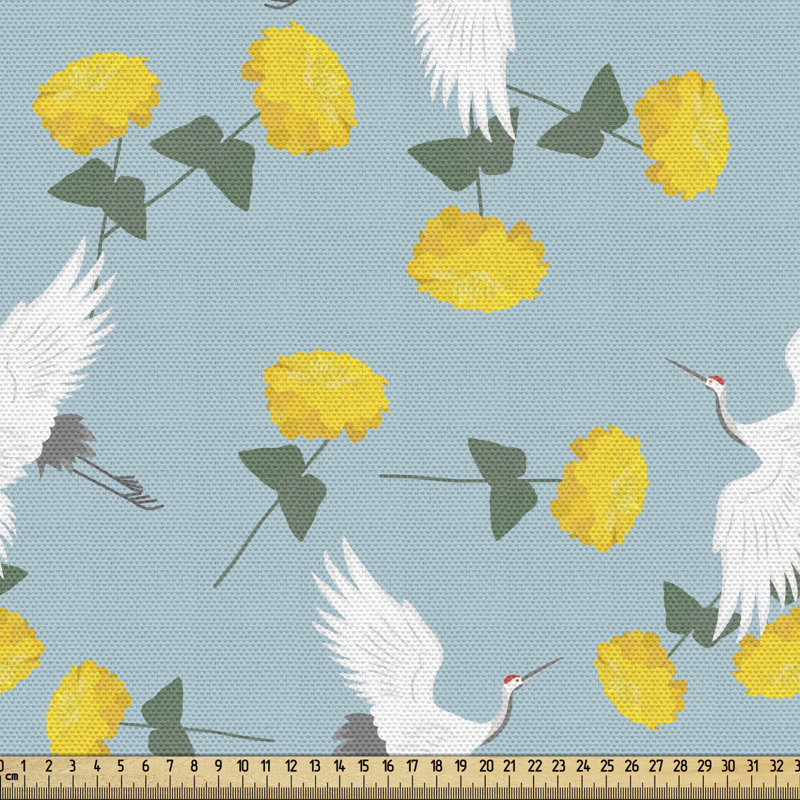 Tissu oiseau jaune, l 58 po x L 72 po