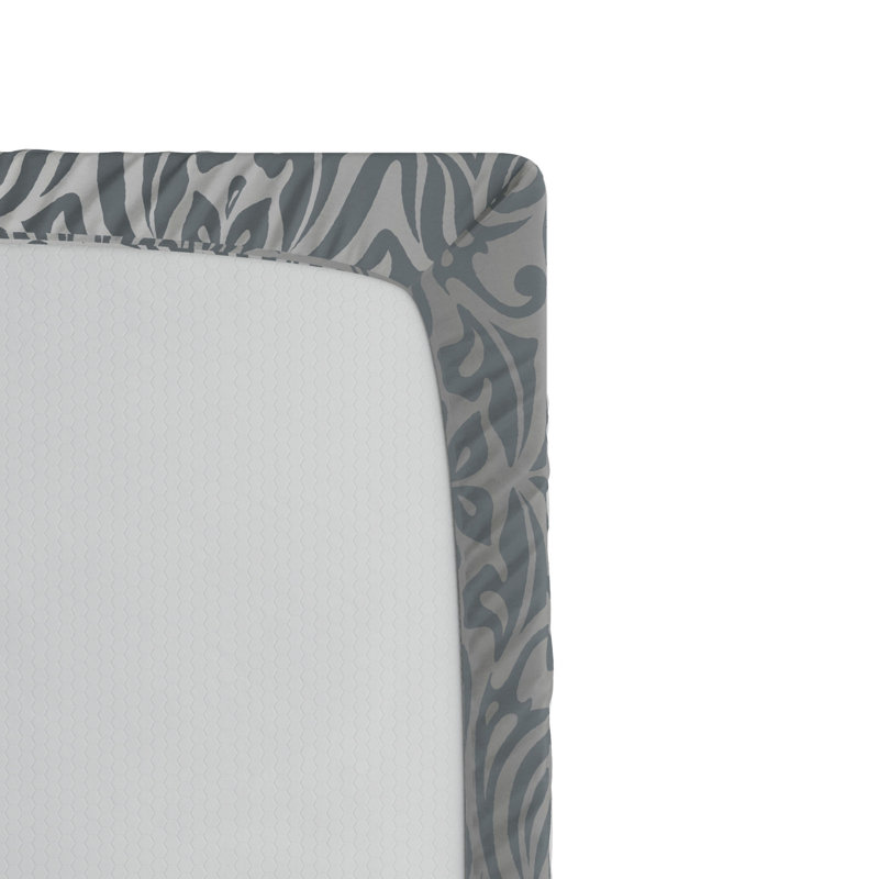 Microfiber Damask Fitted Sheet, Queen Fitted Sheet