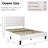 Bed frame with headboard, platform bed frame with velvet upholstered headboard and channel design-1087402770-1087402771
