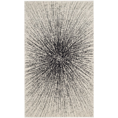 Abstract Black/Ivory Area Rug