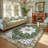 Machine Washable Non-Slip Green Oriental Area Rug-1683931754