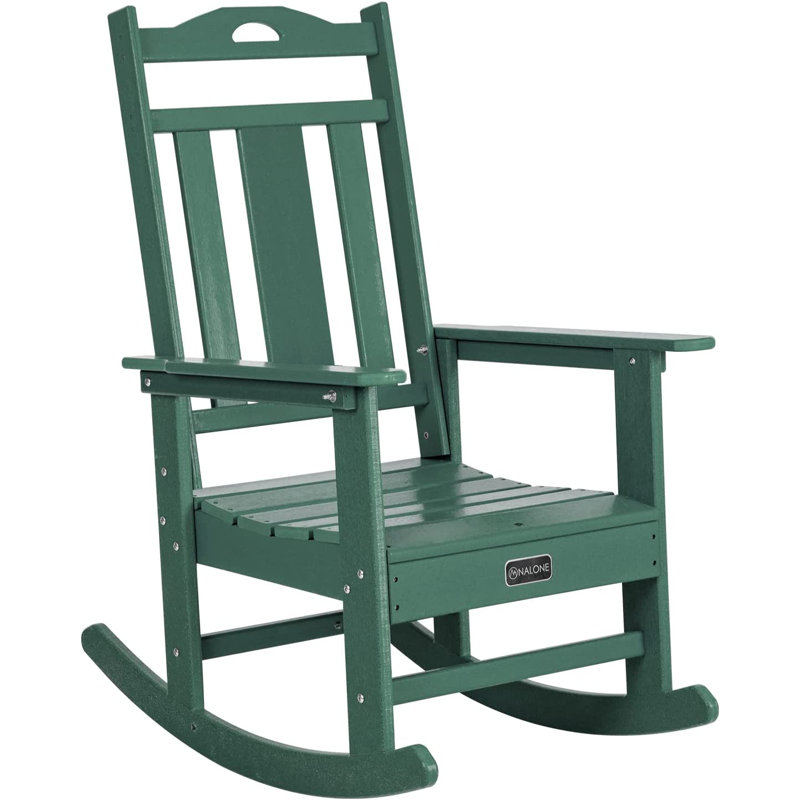 Chaise berçante d'extérieur en PEHD Theado, Vert