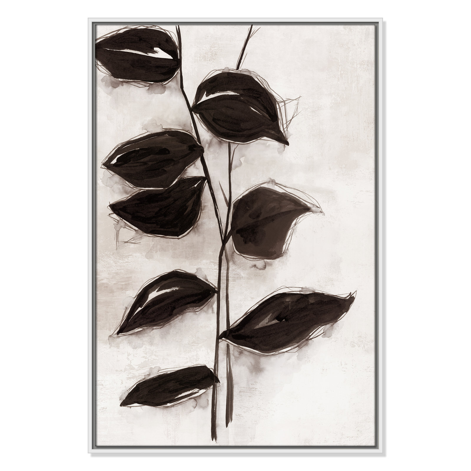 Leaves I by Eva Watts, 37.5" H x 25.5" W x 2" D, White Framed