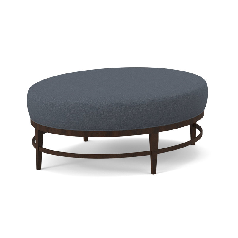 Elliptic Oval Ottoman, American Walnut, Libby Linen