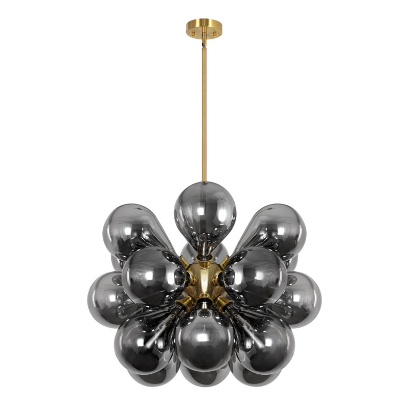 Lustre linéaire moderne à 18 lumières Spoutnik pour salle à manger, Gris