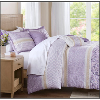 Ensemble d'édredon 5 pièces King / Cal King Seersucker avec coussins décoratifs