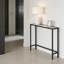 Console moderne étroite avec plateau en verre trempé, canapé mince pour le vestibule, le salon, le couloir ou la chambre à coucher