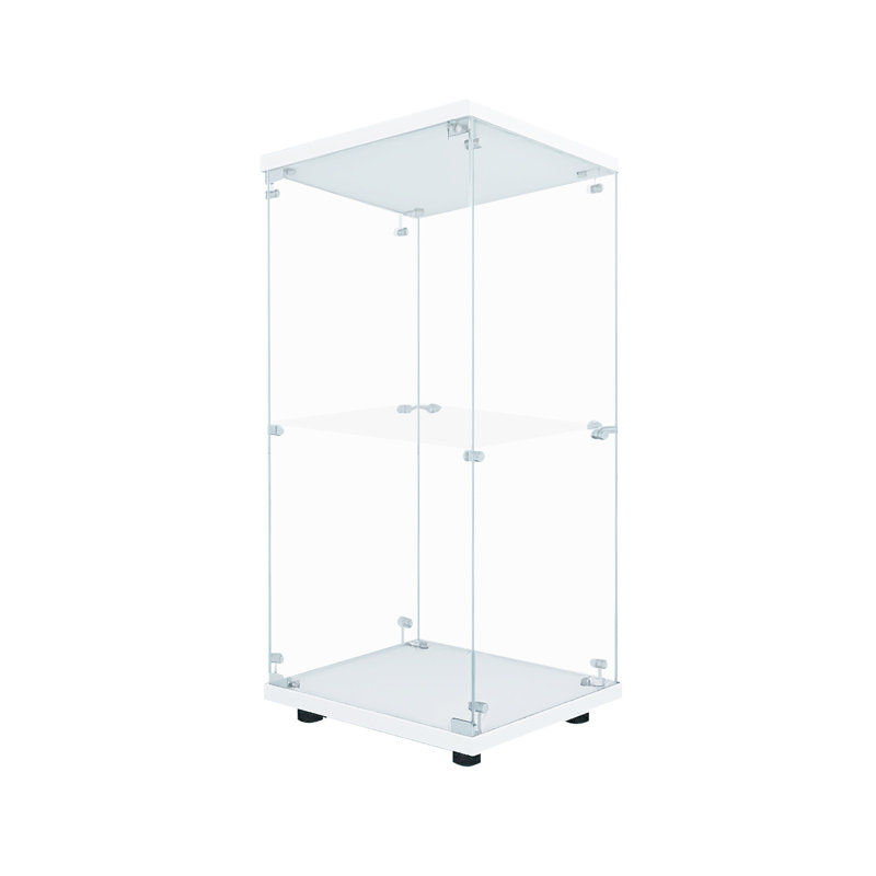 Lanham Glass Display Cabinet with LED Lighting, Lockable Single Door Curio Cabinet with Key, Display Case and Storage Cabinet for Collectibles, Figures, Books and Decor