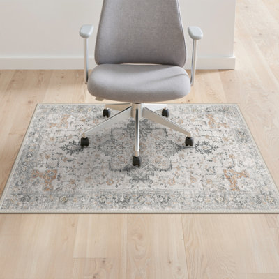 Tapis de chaise de bureau 48 po x 60 po, sous-tapis protecteur de tapis de bureau, tapis de sol mince à poils courts de 1/5 po d'épaisseur lavable à la machine