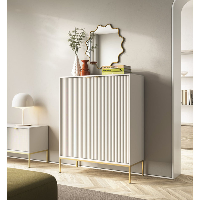 Biagino Accent Chest, Cream/Gold