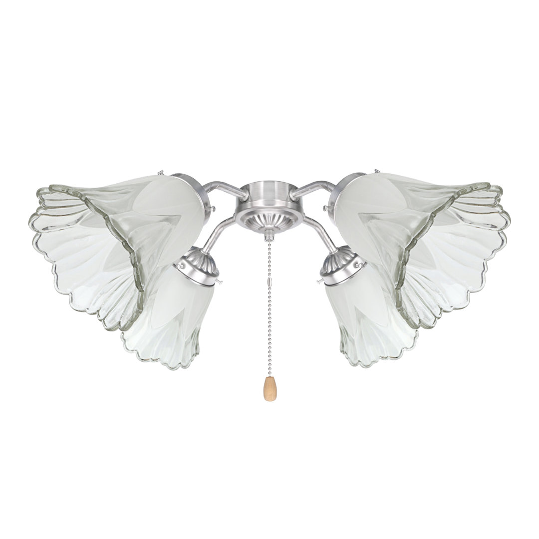 5.25'' H Glass Bell Ceiling Fan Fitter Shade (Set of 4) Rosalind Wheeler