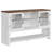 53" Sideboard Buffet Cabinet with 2 Glass Doors, Farmhouse Coffee Table Storage with Open Shelves, for Living Room, Kitchen, Dining, Entryway, White-1706564037