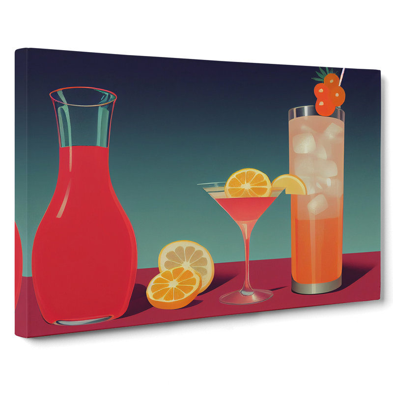 Modern Cocktail Art Vol.2 - Wrapped Canvas Print, 40cm H x 60cm W x 3cm D