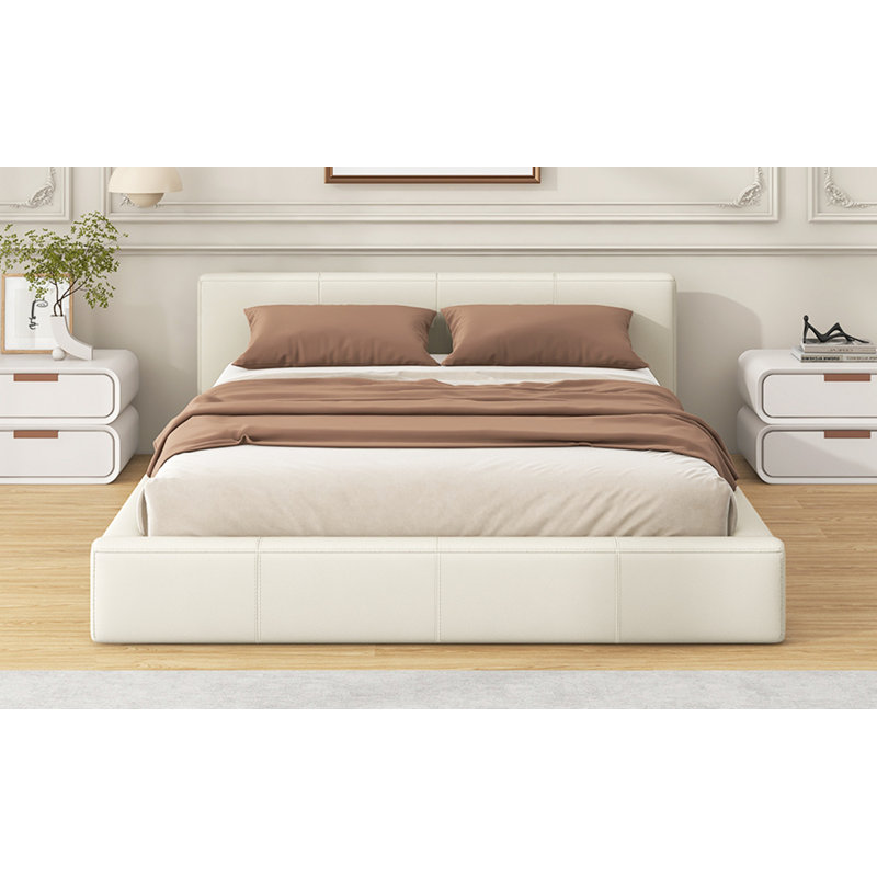 [Lit rembourré beige élégant] - Le choix idéal pour votre chambre à coucher, lit double