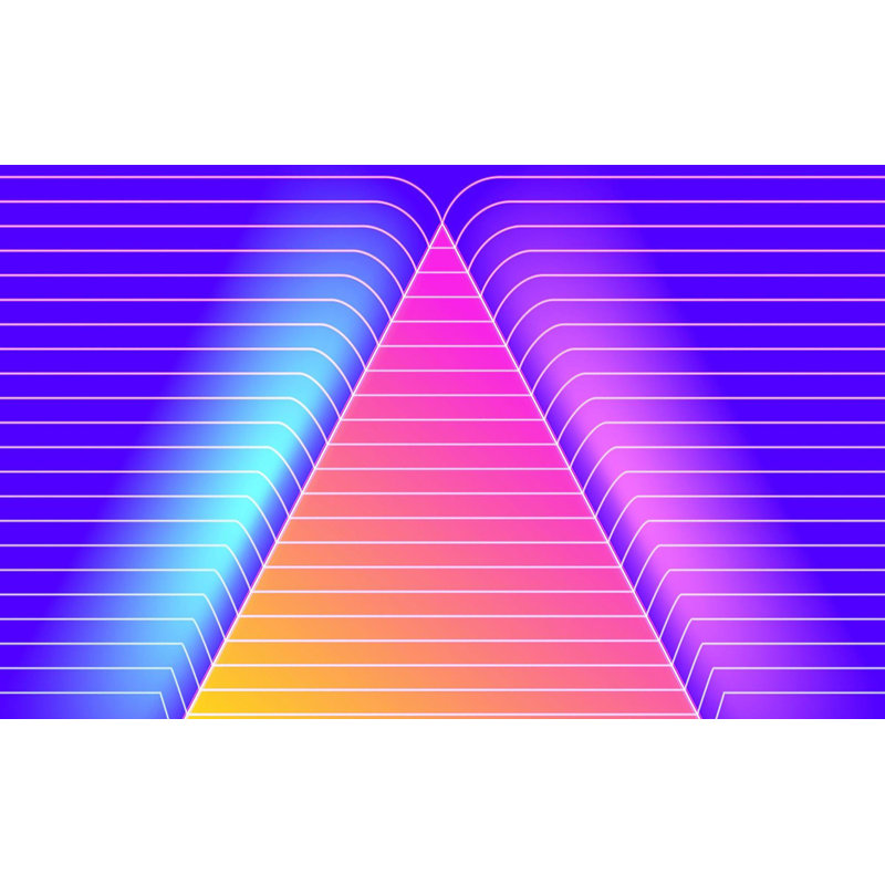 Papier peint de qualité supérieure - Motif zigzag néon, L 120 po x l 180 po