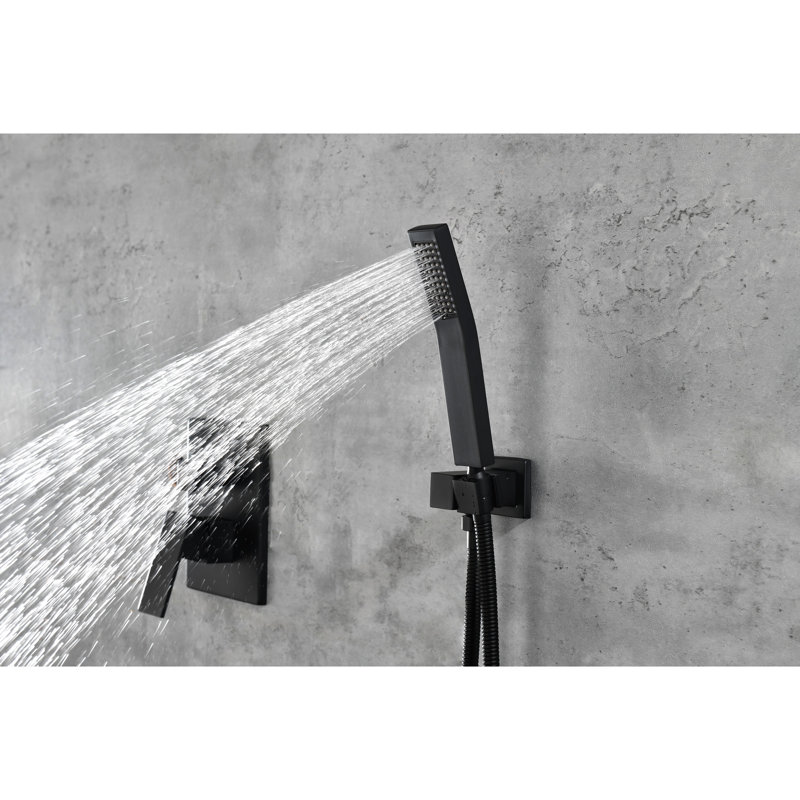 Matte Black Wall Mounted 12" Rain Shower Head - Self-Cleaning Nozzle For Intriguing Shower, Suits All Standard Arms, Conforms To American Pipe Connection Signals Mount And Bath, Compatible With