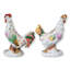 Antique French Porcelain Rooster And Hen