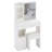 29.2" Small Space Left Drawer Desktop Vanity Table   Cushioned Stool, Extra Large Right Sliding Mirror, Multi Layer High Capacity Storage, Practical Fashionable Dresser, Suitable For Small Space-2102110062