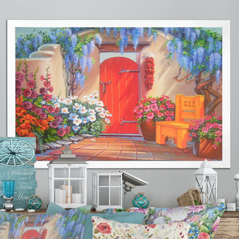«The Door Into The Haven», reproduction sur toile avec cadre flottant, Cadre photo blanc, H 16 po x l 32 po x P 1 po