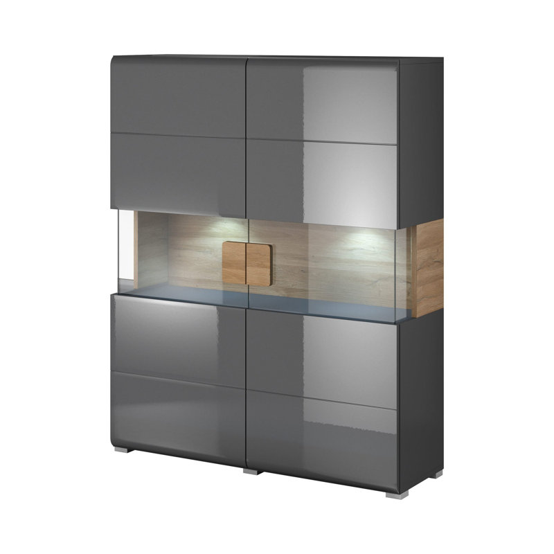 Calub Display Cabinet, Grey and Oak San Remo