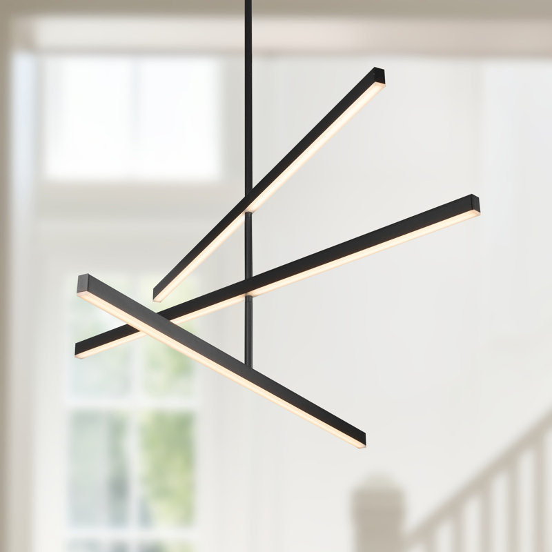 Vega 3 - Light LED Pendant, Black, 16.5" H x 45" W x 45" D