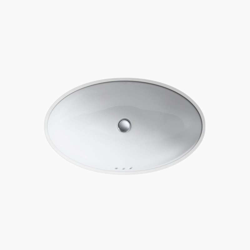 Vintage Undermount Bathroom Sink, Blanc