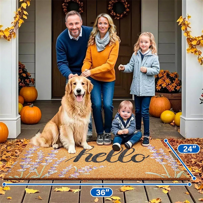 Non-Slip Door Mat For Outdoors And Indoors: Durable Indoor Outdoor Welcome Mat, 24" W x 36" L