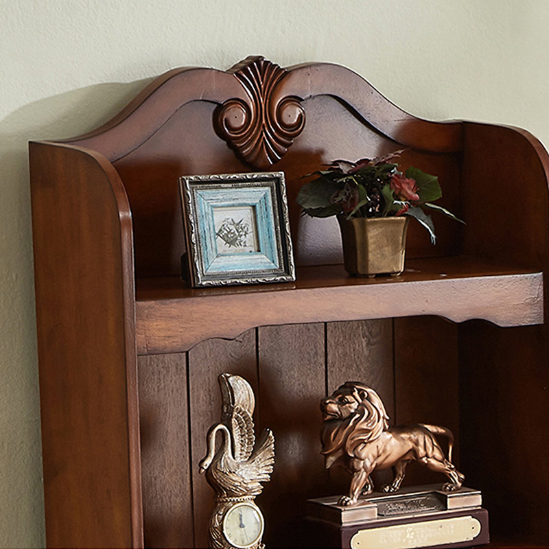 Fine Brown Rubber Wood Solid Wood Bookcase