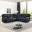 3-Piece Breathable Leather Power Reclining Sectional, Home Theater Couch With Storage, Cup Holder & LED-972976350