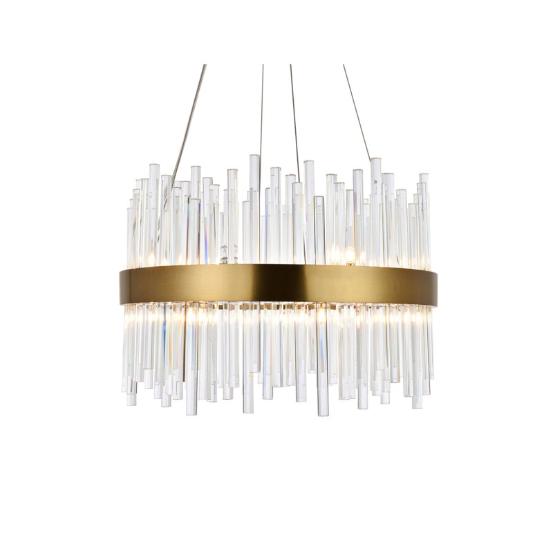 Dalton - Light Unique Drum Chandelier, Black, 14" H x 20" W x 20" D, 14 Lights