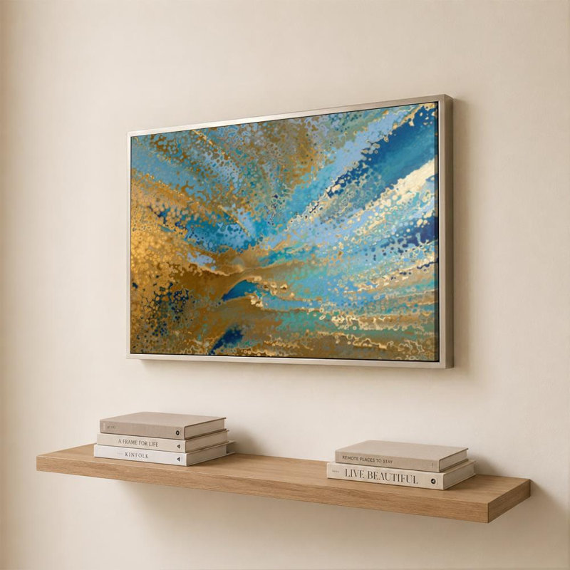Habakkuk 3: 4 Veiled Power par Mark Lawrence - impression sur toile, 36 po x 24 po, Cadre plat flottant, Champagne