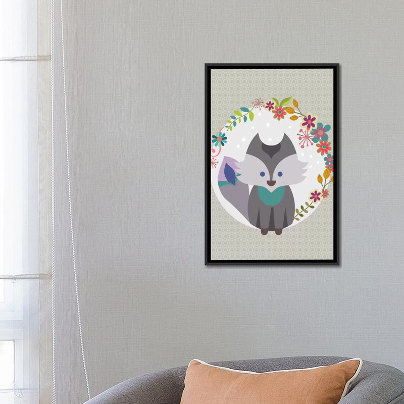 «Gray Litle Fox», impression sur toile, H 18 po x l 12 po x P 1,5 po, Toile tendue