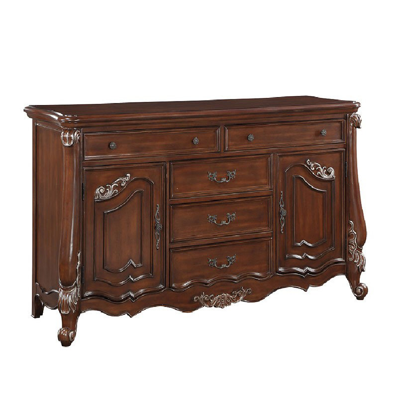 Commode 6 tiroirs Metsky, Chêne antique
