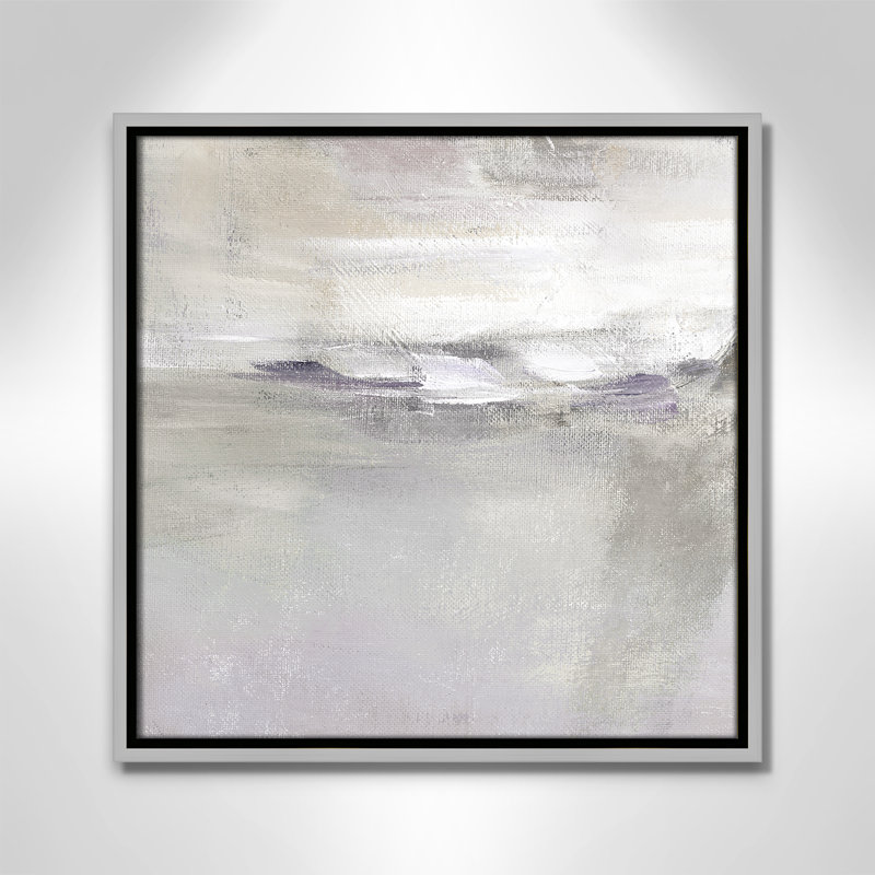 «Abbott Lilac Horizon» par Nan - reproduction sur toile flottante, H 17,5 po x l 17,5 po, Cadre argenté