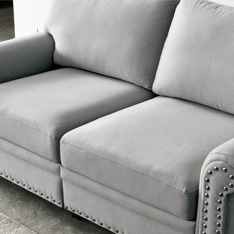 Auke Comfy Linen With Hidden Storage In Grey Colour Detachable And Soft Cover