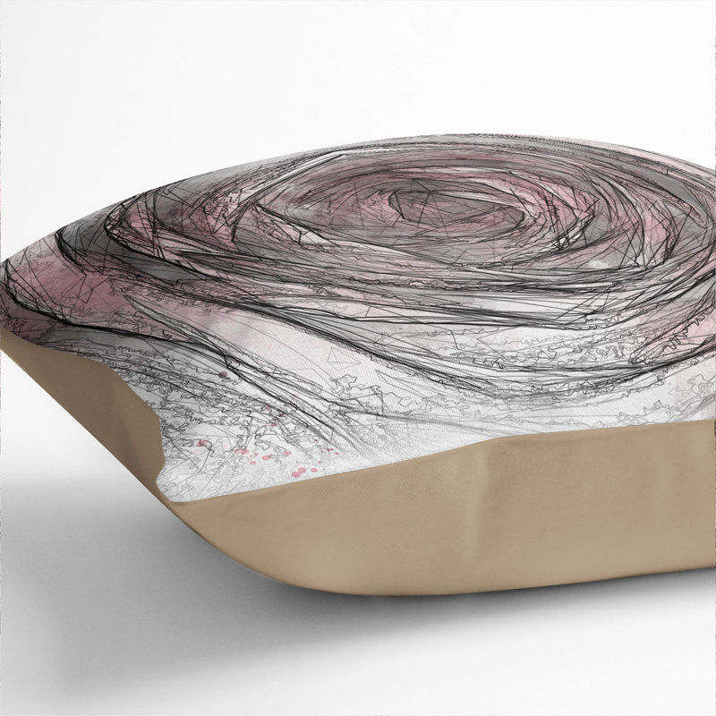 Pink Rose Flower Vol.2 Scatter Cushion, Stone, 55cm H x 55cm W x 20cm D