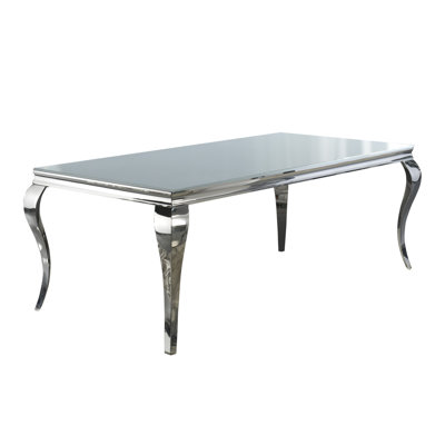 Baldwin Glass Top Metal Base Dining Table