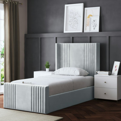 Elara Winged Ottoman Panel Bed with Headboard