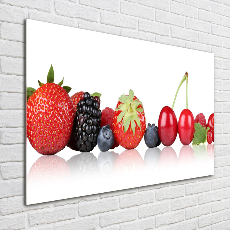 Fruit In A Row - No Frame Print on Glass