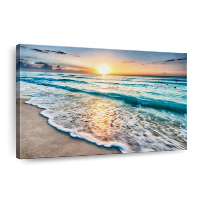 Foamy Cancun Beach Canvas Print