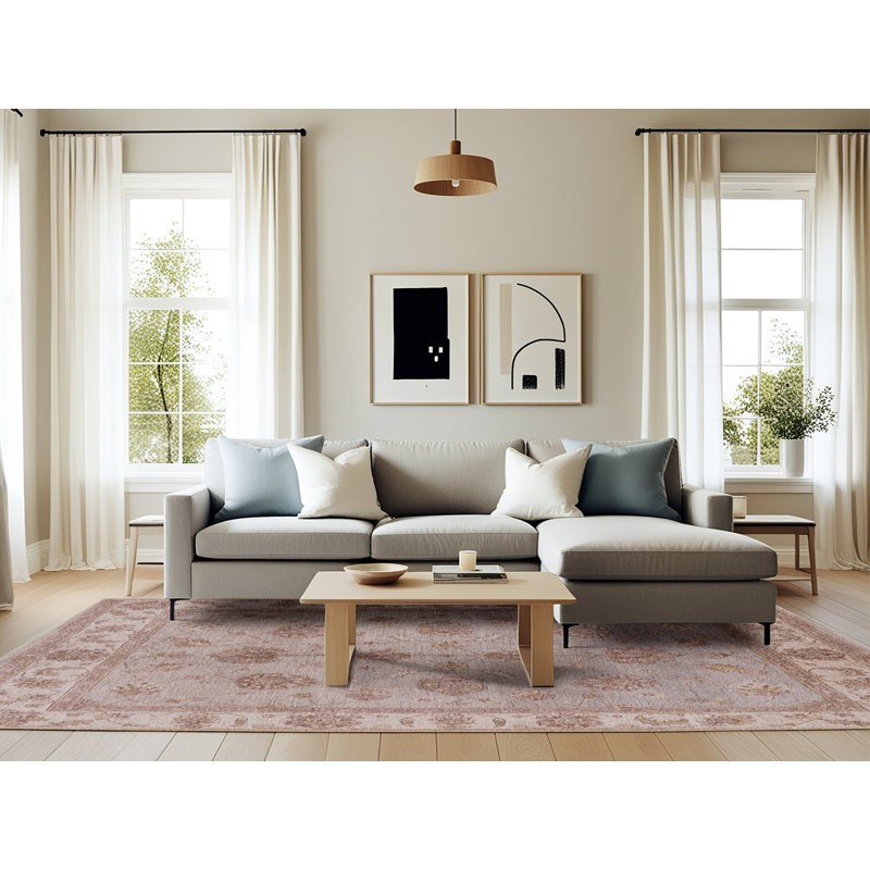Tapis oriental gris / beige Harutiun, Rectangle 6 pi x 9 pi