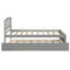Lit plateforme simple en bois avec lit gigogne, structure de lit en bois robuste, gris compact-588597059