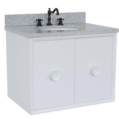 Ensemble de meuble-lavabo mural simple 31 po Crumley