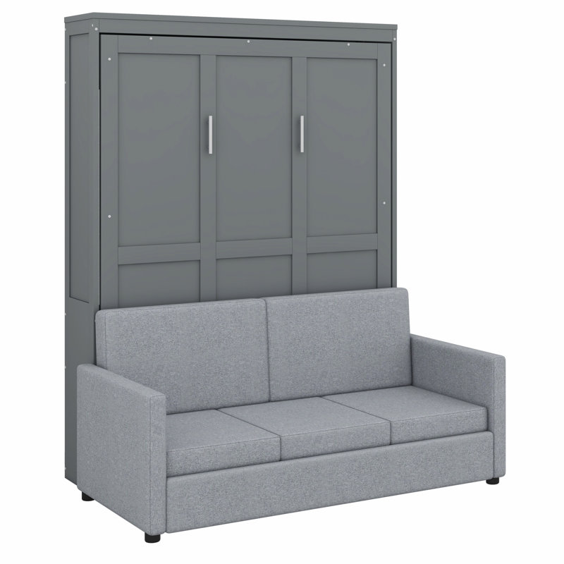 Lit escamotable mural Murphy avec coussin, Gris
