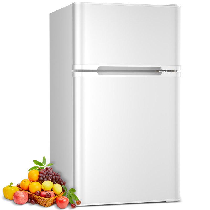 R.W.FLAME 3.2 Cubic Feet Mini Fridge with Freezer, White