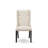 9-piece dining set includes a rectangular dining table and 8 Cream Linen Fabric dining chairs with Button Tufted Chair Back - Sand Blasting Black.-591513831-579371981-579372018